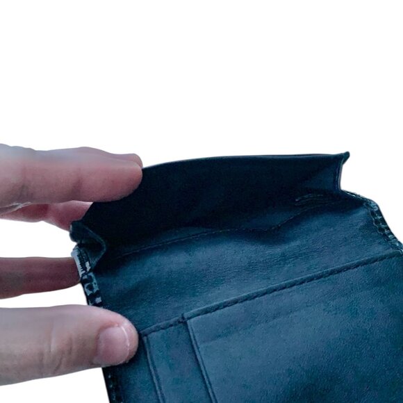 Vintage Black Coach Signature Jacquard Canvas Bifold Compact Wallet Card Case - Picture 13 of 14